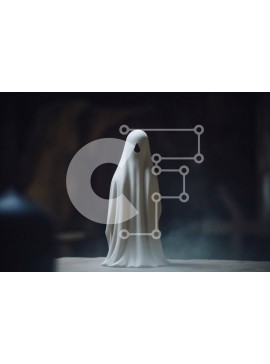 Intra Συλλεκτικό Ξύλινο Παζλ Plywood  4mm - Ειδώλιο φαντασμάτων σε άδειο ξύλινο τραπέζι Σε Ξύλινο Κουτί - Διαστάσεις Puzzle: 10x10 cm – 25 κομμάτια