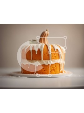 Σετ των 2 Intra Συλλεκτικό Ξύλινο Παζλ Plywood  4mm - Κέικ σε σχήμα κολοκύθας με γλάσο και πάγωμα Σε Ξύλινο Κουτί - Διαστάσεις: 10x10 cm – 25 κομμάτια