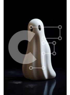 Intra Συλλεκτικό Ξύλινο Παζλ Plywood  4mm - Απόκοσμο λευκό φάντασμα Σε Ξύλινο Κουτί - Διαστάσεις Puzzle: 10x10 cm – 25 κομμάτια