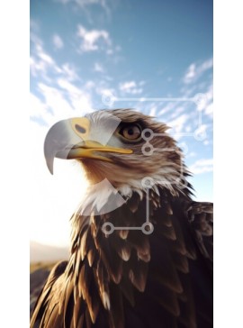 Σετ των 2 Intra Συλλεκτικό Ξύλινο Παζλ Plywood  4mm - Κοντινό πλάνο του κεφαλιού ενός αετού Σε Ξύλινο Κουτί - Διαστάσεις: 10x10 cm – 25 κομμάτια