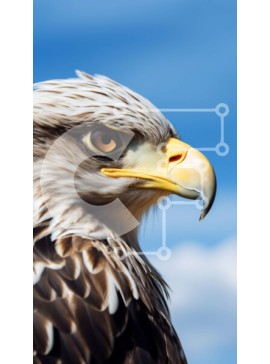 Σετ των 2 Intra Συλλεκτικό Ξύλινο Παζλ Plywood  4mm - Κοντινό πλάνο του κεφαλιού ενός αετού Σε Ξύλινο Κουτί - Διαστάσεις: 10x10 cm – 25 κομμάτια