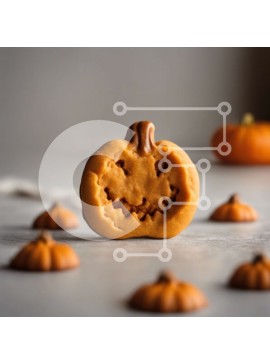 Σετ των 2 Intra Συλλεκτικό Ξύλινο Παζλ Plywood  4mm - Μπισκότο σε σχήμα κολοκύθας με μικρές κολοκύθες σε τραπέζι Σε Ξύλινο Κουτί - Διαστάσεις: 10x10 cm – 25 κομμάτια