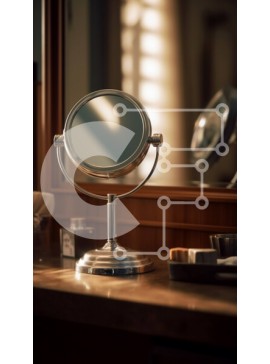 Intra Συλλεκτικό Ξύλινο Παζλ Plywood  4mm - Καθρέφτης μπάνιου με μεγεθυντικό καθρέφτη στον τοίχο Σε Ξύλινο Κουτί - Διαστάσεις Puzzle: 10x10 cm – 25 κομμάτια