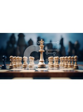 Intra Συλλεκτικό Ξύλινο Παζλ Plywood  4mm - Σκακιέρα με λευκό βασιλιά στα μαύρα πιόνια Σε Ξύλινο Κουτί - Διαστάσεις Puzzle: 10x10 cm – 25 κομμάτια