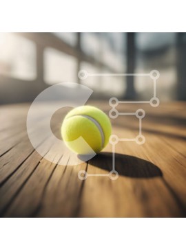 Intra Συλλεκτικό Ξύλινο Παζλ Plywood  4mm - Κίτρινη μπάλα του τένις σε ένα ξύλινο τραπέζι με το φως του ήλιου Σε Ξύλινο Κουτί - Διαστάσεις Puzzle: 10x10 cm – 25 κομμάτια