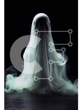 Intra Συλλεκτικό Ξύλινο Παζλ Plywood  4mm - Τρομακτικό φάντασμα αποκριών με καπνό Σε Ξύλινο Κουτί - Διαστάσεις Puzzle: 10x10 cm – 25 κομμάτια