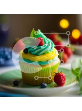 Σετ των 2 Intra Συλλεκτικό Ξύλινο Παζλ Plywood  4mm - Νόστιμο Cupcake με ζωηρό πάγο και φρέσκια φράουλα Σε Ξύλινο Κουτί - Διαστάσεις: 10x10 cm – 25 κομμάτια