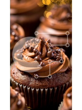 Intra Συλλεκτικό Ξύλινο Παζλ Plywood  4mm - Λαχταριστά Cupcakes σοκολάτας με παγωμένο σοκολάτα και πατατάκια Σε Ξύλινο Κουτί - Διαστάσεις: 10x10 cm – 25 κομμάτια