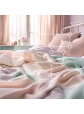 Intra Συλλεκτικό Ξύλινο Παζλ Plywood  4mm - Όμορφο υπνοδωμάτιο διακοσμημένο με ροζ και λευκό ριγέ κάλυμμα Σε Ξύλινο Κουτί - Διαστάσεις Puzzle: 10x10 cm – 25 κομμάτια