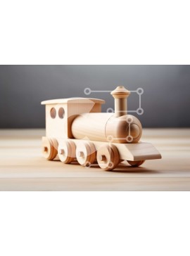 Intra Συλλεκτικό Ξύλινο Παζλ Plywood  4mm - Γοητευτικό ξύλινο τρένο παιχνιδιών σε ρουστίκ ξύλινο τραπέζι Σε Ξύλινο Κουτί - Διαστάσεις Puzzle: 10x10 cm – 25 κομμάτια