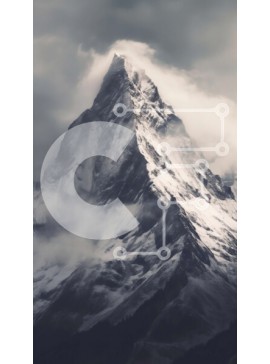 Σετ των 2 Intra Συλλεκτικό Ξύλινο Παζλ Plywood  4mm - Εκπληκτική εικόνα ενός χιονισμένου βουνού με σύννεφα Σε Ξύλινο Κουτί - Διαστάσεις: 10x10 cm – 25 κομμάτια