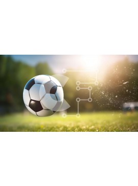 Intra Συλλεκτικό Ξύλινο Παζλ Plywood  4mm - Ασπρόμαυρη μπάλα ποδοσφαίρου που πετά στον αέρα Σε Ξύλινο Κουτί - Διαστάσεις Puzzle: 10x10 cm – 25 κομμάτια