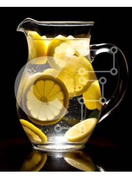 Σετ των 2 Intra Συλλεκτικό Ξύλινο Παζλ Plywood  4mm - Δροσιστική στάμνα με λεμονόνερο σε μαύρη επιφάνεια Σε Ξύλινο Κουτί - Διαστάσεις: 10x10 cm – 25 κομμάτια