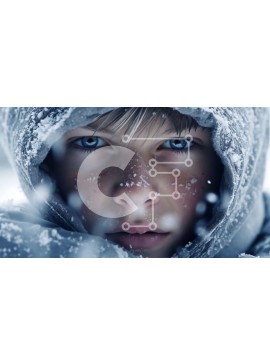 Intra Συλλεκτικό Ξύλινο Παζλ Plywood  4mm - Αξιολάτρευτη εικόνα ενός νεαρού αγοριού με μπουφάν με κουκούλα που παίζει στο χιόνι Σε Ξύλινο Κουτί - Διαστάσεις Puzzle: 10x10 cm – 25 κομμάτια