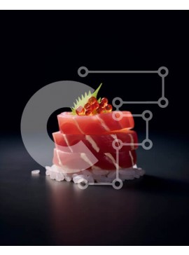 Σετ των 2 Intra Συλλεκτικό Ξύλινο Παζλ Plywood  4mm - Φρέσκο ​​και γευστικό σούσι τόνου με ρύζι και πράσινο κρεμμύδι Σε Ξύλινο Κουτί - Διαστάσεις: 10x10 cm – 25 κομμάτια