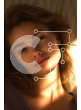 Intra Συλλεκτικό Ξύλινο Παζλ Plywood  4mm - Πορτρέτο μιας νεαρής γυναίκας σε απαλό φωτισμό Σε Ξύλινο Κουτί - Διαστάσεις Puzzle: 10x10 cm – 25 κομμάτια