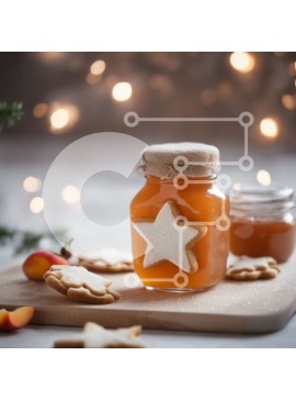 Σετ των 2 Intra Συλλεκτικό Ξύλινο Παζλ Plywood  4mm - Ξύλινη σανίδα κοπής με μπισκότα και βάζο μαρμελάδας πορτοκαλιού Σε Ξύλινο Κουτί - Διαστάσεις: 10x10 cm – 25 κομμάτια