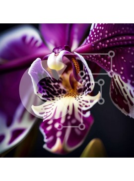 Intra Συλλεκτικό Ξύλινο Παζλ Plywood  4mm - Όμορφη εικόνα ορχιδέας με μωβ και λευκά πέταλα από κοντά Σε Ξύλινο Κουτί - Διαστάσεις: 10x10 cm – 25 κομμάτια