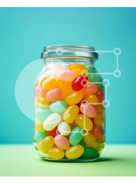 Σετ των 2 Intra Συλλεκτικό Ξύλινο Παζλ Plywood  4mm - Πολύχρωμα ζελέ σε γυάλινο βάζο Σε Ξύλινο Κουτί - Διαστάσεις: 10x10 cm – 25 κομμάτια