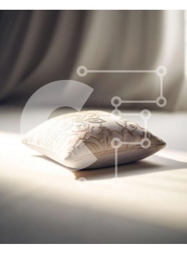 Intra Συλλεκτικό Ξύλινο Παζλ Plywood  4mm - Κομψή και άνετη διακόσμηση κρεβατιού με λευκό μαξιλάρι και λουλουδάτο μοτίβο Σε Ξύλινο Κουτί - Διαστάσεις Puzzle: 10x10 cm – 25 κομμάτια