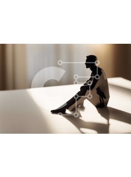 Intra Συλλεκτικό Ξύλινο Παζλ Plywood  4mm - Σοβαρή σιλουέτα επιχειρηματιών που κάθεται στην καρέκλα Σε Ξύλινο Κουτί - Διαστάσεις Puzzle: 10x10 cm – 25 κομμάτια