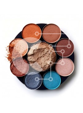 Σετ των 2 Intra Συλλεκτικό Ξύλινο Παζλ Plywood  4mm - Ακτινωτό μοτίβο χρωστικών σκιών ματιών σε ένα πιάτο Σε Ξύλινο Κουτί - Διαστάσεις: 10x10 cm – 25 κομμάτια