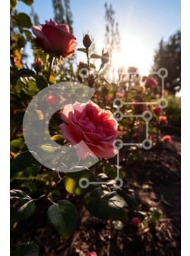 Σετ των 2 Intra Συλλεκτικό Ξύλινο Παζλ Plywood  4mm - Όμορφη εικόνα ενός ροζ τριαντάφυλλου σε πλήρη άνθιση Σε Ξύλινο Κουτί - Διαστάσεις: 10x10 cm – 25 κομμάτια