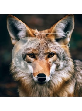 Intra Συλλεκτικό Ξύλινο Παζλ Plywood  4mm - Εκπληκτική εικόνα κογιότ από κοντινή πλάνο με διαπεραστικά κίτρινα μάτια Σε Ξύλινο Κουτί - Διαστάσεις: 10x10 cm – 25 κομμάτια