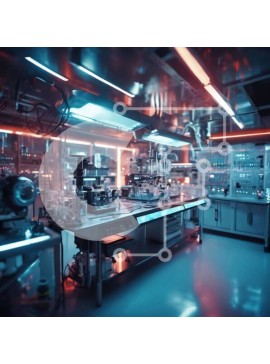 Intra Συλλεκτικό Ξύλινο Παζλ Plywood  4mm - Σκοτεινό Βιομηχανικό Εργαστήριο με Φώτα Νέον Σε Ξύλινο Κουτί - Διαστάσεις Puzzle: 10x10 cm – 25 κομμάτια