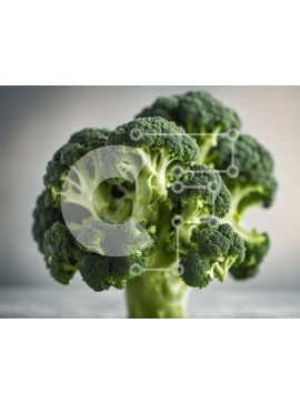 Σετ των 2 Intra Συλλεκτικό Ξύλινο Παζλ Plywood  4mm - Κοντινή όψη του κεφαλιού του μπρόκολου Σε Ξύλινο Κουτί - Διαστάσεις: 10x10 cm – 25 κομμάτια