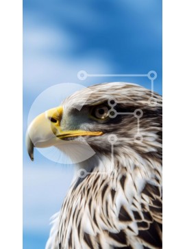 Σετ των 2 Intra Συλλεκτικό Ξύλινο Παζλ Plywood  4mm - Κοντινό πλάνο του αετού που κοιτάζει την κάμερα Σε Ξύλινο Κουτί - Διαστάσεις: 10x10 cm – 25 κομμάτια