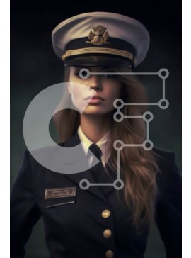 Intra Συλλεκτικό Ξύλινο Παζλ Plywood  4mm - Γυναίκα με ναυτική στολή - Φωτογραφία Αρχείου Σε Ξύλινο Κουτί - Διαστάσεις Puzzle: 10x10 cm – 25 κομμάτια