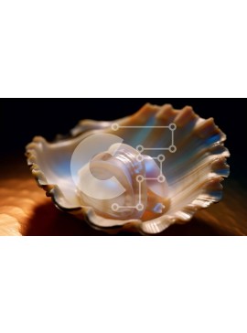 Σετ των 2 Intra Συλλεκτικό Ξύλινο Παζλ Plywood  4mm - Όμορφη εικόνα λευκού μαργαριταριού σε κέλυφος στρειδιών Σε Ξύλινο Κουτί - Διαστάσεις: 10x10 cm – 25 κομμάτια