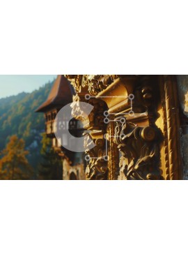 Intra Συλλεκτικό Ξύλινο Παζλ Plywood  4mm - Περίτεχνο Κτήριο του Κάστρου με θέα στο Βουνό Σε Ξύλινο Κουτί - Διαστάσεις Puzzle: 10x10 cm – 25 κομμάτια