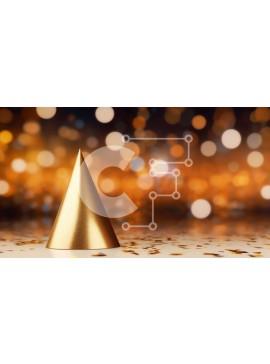 Intra Συλλεκτικό Ξύλινο Παζλ Plywood  4mm - Χρυσό καπέλο για πάρτι με κομφετί και φώτα Bokeh Σε Ξύλινο Κουτί - Διαστάσεις Puzzle: 10x10 cm – 25 κομμάτια