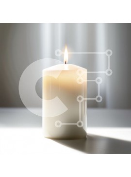 Intra Συλλεκτικό Ξύλινο Παζλ Plywood  4mm - Όμορφη εικόνα ενός λευκού κεριού σε ένα τραπέζι Σε Ξύλινο Κουτί - Διαστάσεις Puzzle: 10x10 cm – 25 κομμάτια