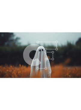 Intra Συλλεκτικό Ξύλινο Παζλ Plywood  4mm - Μυστηριώδες φάντασμα σε ανοιχτό πεδίο Σε Ξύλινο Κουτί - Διαστάσεις Puzzle: 10x10 cm – 25 κομμάτια