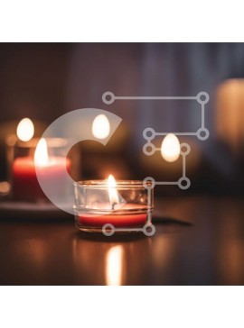 Intra Συλλεκτικό Ξύλινο Παζλ Plywood  4mm - Ομάδα αναμμένων κεριών σε ένα δωμάτιο με χαμηλό φωτισμό Σε Ξύλινο Κουτί - Διαστάσεις Puzzle: 10x10 cm – 25 κομμάτια