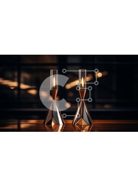 Intra Συλλεκτικό Ξύλινο Παζλ Plywood  4mm - Δύο μεταλλικά κεριά σε ένα ξύλινο τραπέζι μπροστά από ένα παράθυρο με περσίδες Σε Ξύλινο Κουτί - Διαστάσεις Puzzle: 10x10 cm – 25 κομμάτια