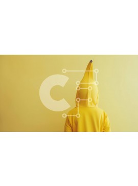 Intra Συλλεκτικό Ξύλινο Παζλ Plywood  4mm - Παιδί με πορτοκαλί κοστούμι μπανάνας που βλέπει μακριά Σε Ξύλινο Κουτί - Διαστάσεις Puzzle: 10x10 cm – 25 κομμάτια