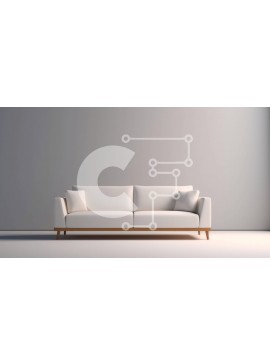 Intra Συλλεκτικό Ξύλινο Παζλ Plywood  4mm - Μινιμαλιστικός λευκός καναπές με ξύλινα πόδια και πλαίσιο Σε Ξύλινο Κουτί - Διαστάσεις Puzzle: 10x10 cm – 25 κομμάτια