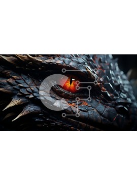 Intra Συλλεκτικό Ξύλινο Παζλ Plywood  4mm - Λεπτομερής εικόνα του ματιού ενός δράκου που γρυλίζει Σε Ξύλινο Κουτί - Διαστάσεις Puzzle: 10x10 cm – 25 κομμάτια