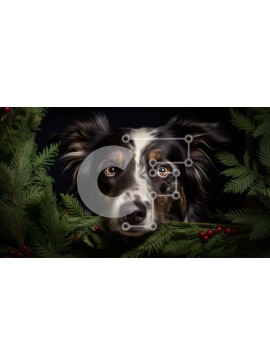 Intra Συλλεκτικό Ξύλινο Παζλ Plywood  4mm - Περίεργος σκύλος πίσω από το στεφάνι Σε Ξύλινο Κουτί - Διαστάσεις: 10x10 cm – 25 κομμάτια