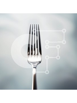 Intra Συλλεκτικό Ξύλινο Παζλ Plywood  4mm - Όμορφη εικόνα ενός ασημένιου πιρουνιού με μακριά λαβή Σε Ξύλινο Κουτί - Διαστάσεις: 10x10 cm – 25 κομμάτια