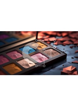 Intra Συλλεκτικό Ξύλινο Παζλ Plywood  4mm - Πολυτελής παλέτα μακιγιάζ με μεταλλικές αποχρώσεις του ροζ, του μωβ και του χρυσού Σε Ξύλινο Κουτί - Διαστάσεις Puzzle: 10x10 cm – 25 κομμάτια