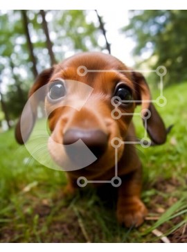 Σετ των 2 Intra Συλλεκτικό Ξύλινο Παζλ Plywood  4mm - Παιχνιδιάρικο Dachshund Dog in the Park Φωτογραφία Σε Ξύλινο Κουτί - Διαστάσεις: 10x10 cm – 25 κομμάτια