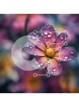 Intra Συλλεκτικό Ξύλινο Παζλ Plywood  4mm - Κοντινό πλάνο ενός ροζ λουλουδιού με σταγονίδια νερού Σε Ξύλινο Κουτί - Διαστάσεις: 10x10 cm – 25 κομμάτια