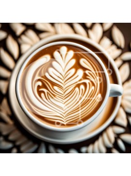 Σετ των 2 Intra Συλλεκτικό Ξύλινο Παζλ Plywood  4mm - Όμορφη εικόνα λευκού φλιτζανιού καφέ με σχέδιο φύλλων Σε Ξύλινο Κουτί - Διαστάσεις: 10x10 cm – 25 κομμάτια