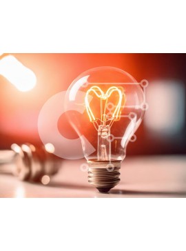 Intra Συλλεκτικό Ξύλινο Παζλ Plywood  4mm - Λαμπτήρας σε σχήμα καρδιάς και ηλεκτρικό καλώδιο Σε Ξύλινο Κουτί - Διαστάσεις: 10x10 cm – 25 κομμάτια