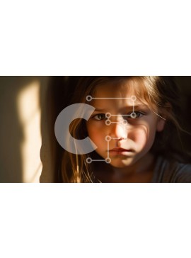 Intra Συλλεκτικό Ξύλινο Παζλ Plywood  4mm - Λυπημένο νεαρό κορίτσι με μακριά ξανθά μαλλιά και μπλε μάτια σε γκρι πουκάμισο Σε Ξύλινο Κουτί - Διαστάσεις Puzzle: 10x10 cm – 25 κομμάτια